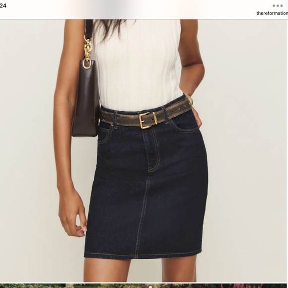 Reformation Mona Mid Rise Denim Skirt - Picture 4 of 9
